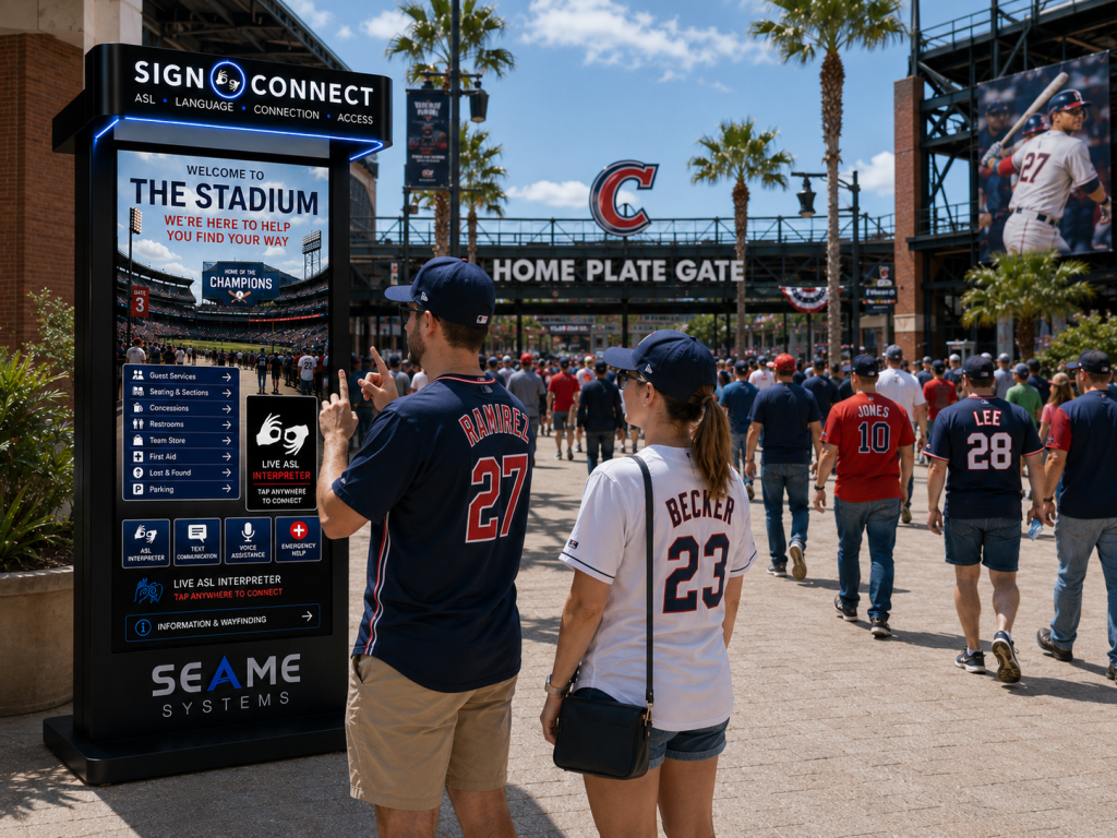 accessibility kiosk at baseball stadium SeaMe Systems